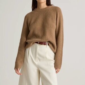 Quince Mongolian Cashmere Fisherman Crewneck Sweater